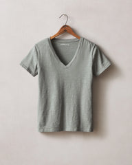 Women's Premium Slub V-Neck Tee - Slate