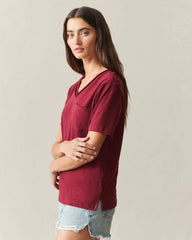 Women's Premium Slub Pocket Tee  - Syrah