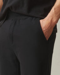 Men's French Terry Straight Pant - Black