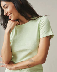 Women's Premium Slub Crew Tee - Soft Green