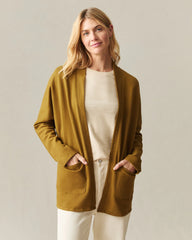 Women's French Terry Cardigan  - Tapenade