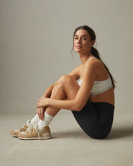 Women's Cotton Stretch Biker Short - Meteorite