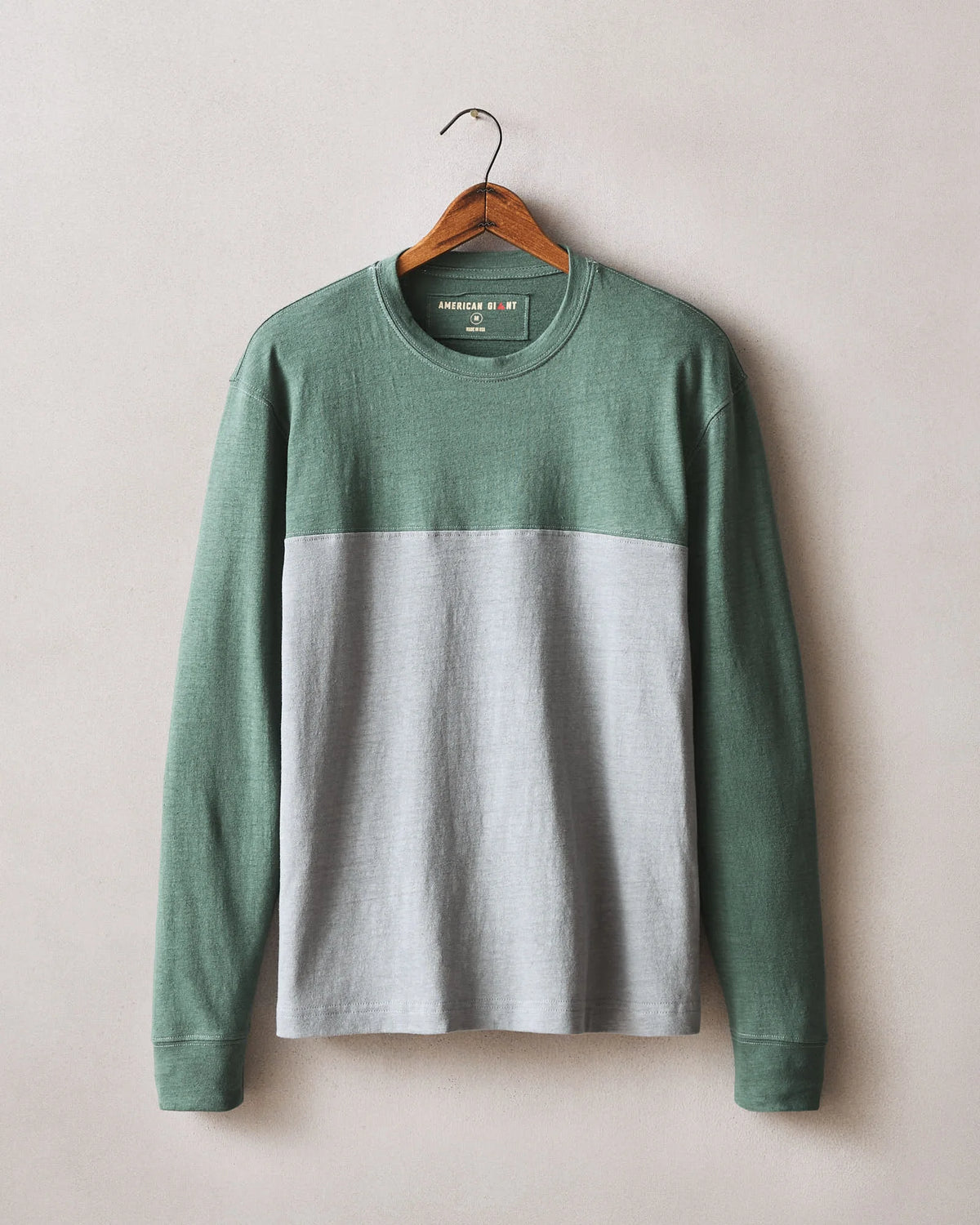 Men's Hemp Colorblock Long Sleeve Tee - Dark Forest Monument