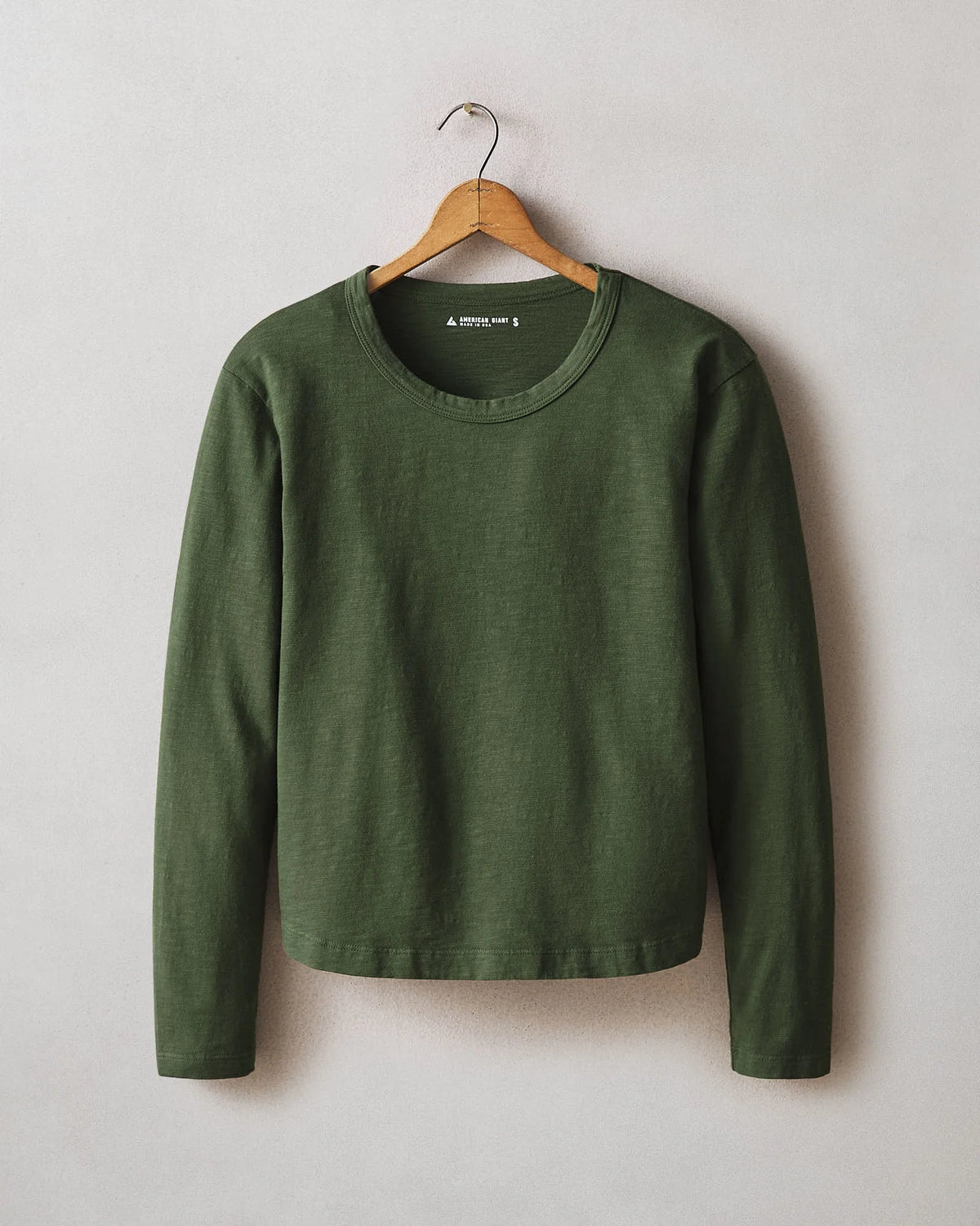 Women's Premium Slub Curved Hem Tee - Field Green