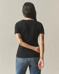 Women's Premium Slub V-Neck Tee - Black