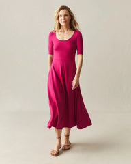Women's Short Sleeve Flex Dress - Cherries Jubilee