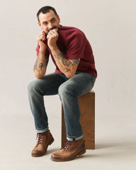 Men's Brushed Henley - Syrah Heather