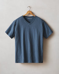 Men's Premium Slub V-Neck Tee - Dark Denim