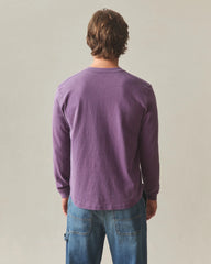 Men's Broken-In Premium Slub Long Sleeve Henley - Deep Purple