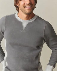 Men's Colorblock Summit Waffle Long Sleeve Crew - Lava Smoke Heather Grey