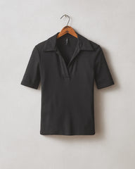 Women's Luxe Rib Popover - Black