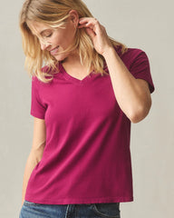 Women's Classic Cotton V-Neck Tee - Cherries Jubilee