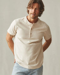 Men's Broken-In Premium Slub Henley - Washed Creme Brulee