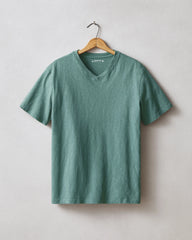 Men's Premium Slub V-Neck Tee - Bristol Blue
