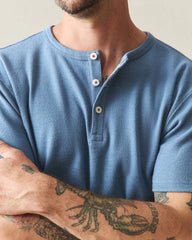Men's Brushed Henley - Moonlight Blue Heather
