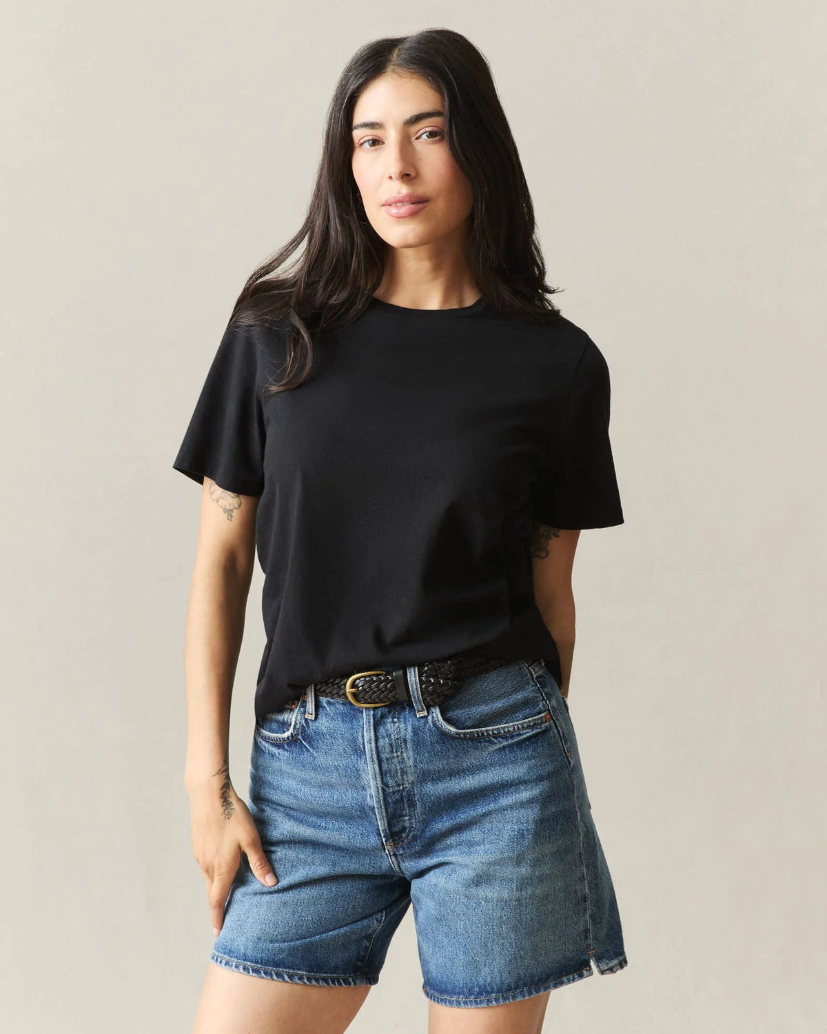 Women's Classic Cotton Crew Tee - Black