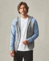 Men's Colorblock Lightweight Full Zip - Blue Jay Dark Charcoal Heather