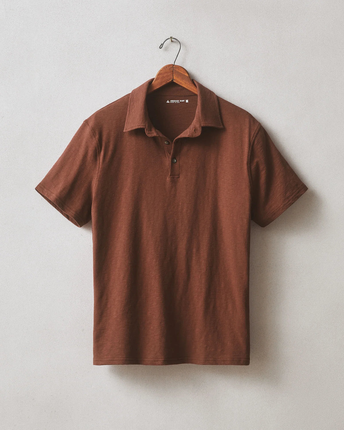 Men's Short Sleeve Premium Slub Polo - Hot Chocolate