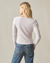 Women's Luxe Rib Square Neck Cardigan - Ashes of Roses