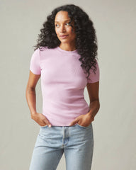 Women's Luxe Rib Crew Tee - Lilac Sachet