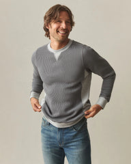 Men's Colorblock Summit Waffle Long Sleeve Crew - Lava Smoke Heather Grey