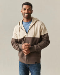 Men's Classic Full Zip Split Seam Vault - White Pepper Turkish Coffee