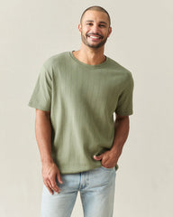 Men's Pointelle Crew Tee - Olvine