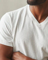 Men's Premium Slub V-Neck Tee - Bone