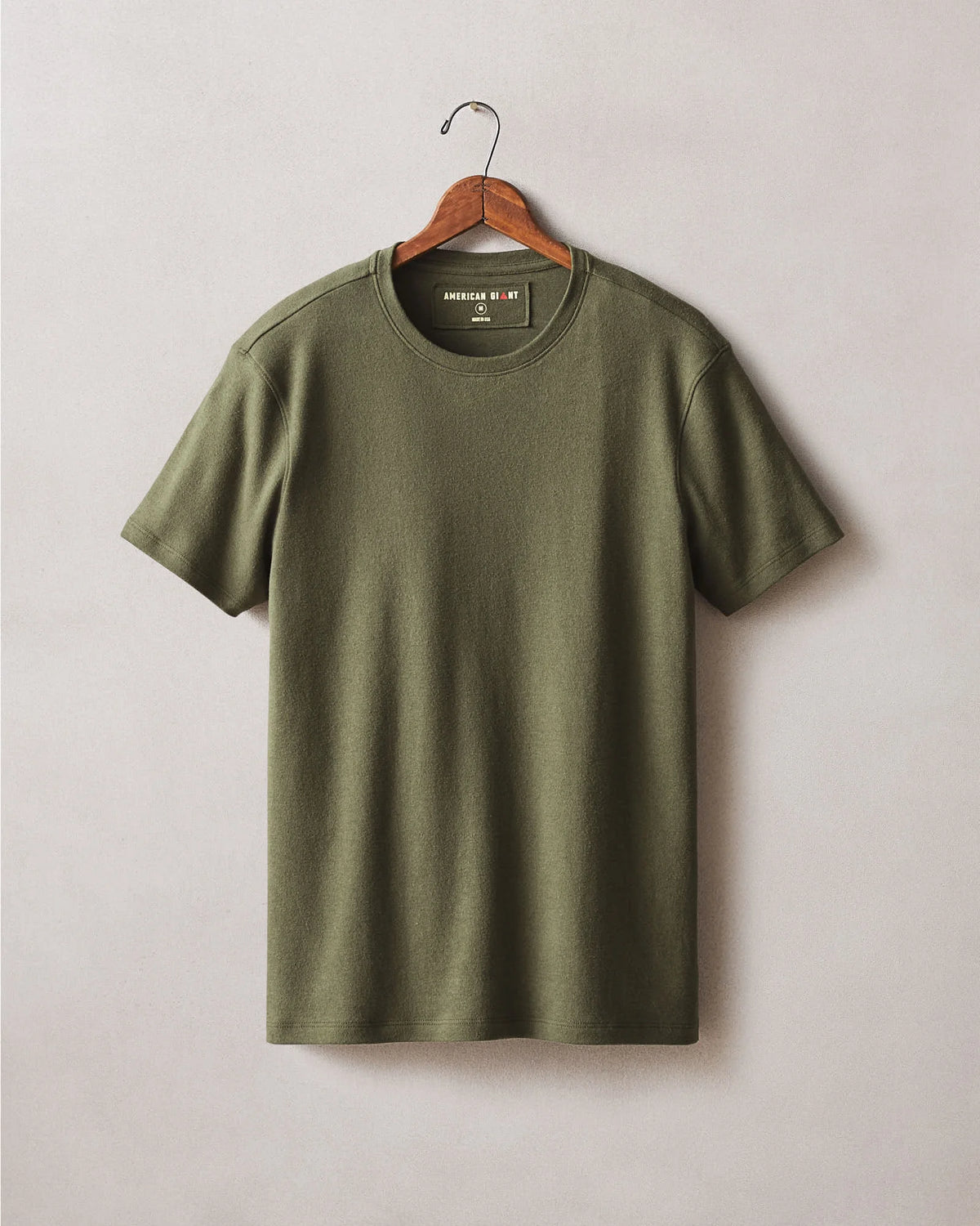 Men's Brushed Crew Tee - Olive Night Heather