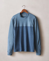 Men's Hemp Colorblock Long Sleeve Tee - Bluefin Dark Denim