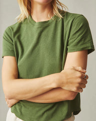 Women's Hemp Jersey Crew Tee - Chive