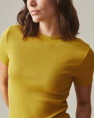 Women's Luxe Rib Crew Tee - Golden Palm