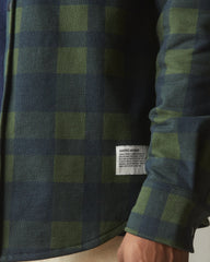 Unisex Redwood Fleece Overshirt - Kombu Green Plaid