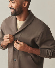 Men's Shawl Collar Cardigan - Turkish Coffee