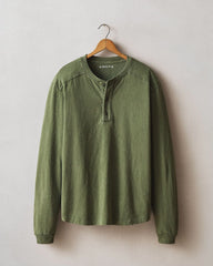 Men's Broken-In Premium Slub Long Sleeve Henley - Rifle Green
