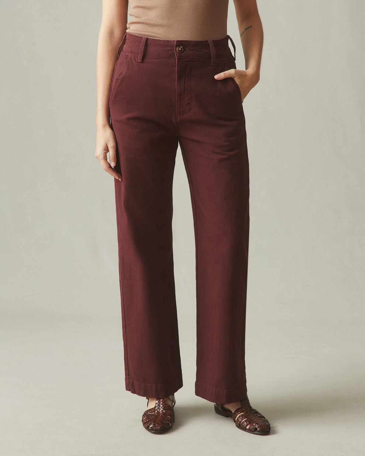 Women's Wide Leg Pant - Rum Raisin
