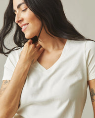 Women's Classic Cotton V-Neck Tee - Turtledove