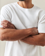 Men's Pointelle Crew Tee - White
