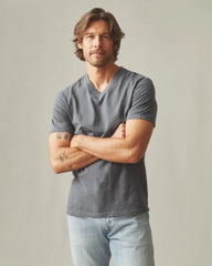 Men's Premium Slub V-Neck Tee - Iron