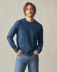 Men's Premium Slub Crew Tee Long Sleeve - Naval Blue