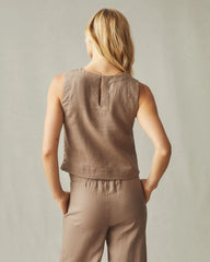 Women's Linen Tank - Pine Bark