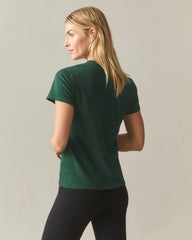 Women's Premium Slub Crew Tee - Dark Green