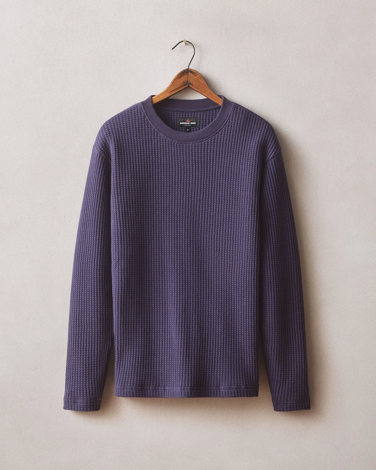 Men's Waffle Long Sleeve Crew - Purple Velvet