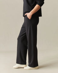 Women's Modal Fleece Straight Pant - Black