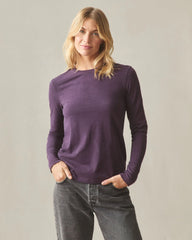 Women's Premium Slub Long Sleeve Crew Tee - Grapeseed