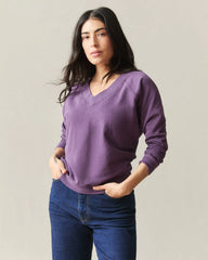 Women's French Terry V-Neck - Shadow Purple