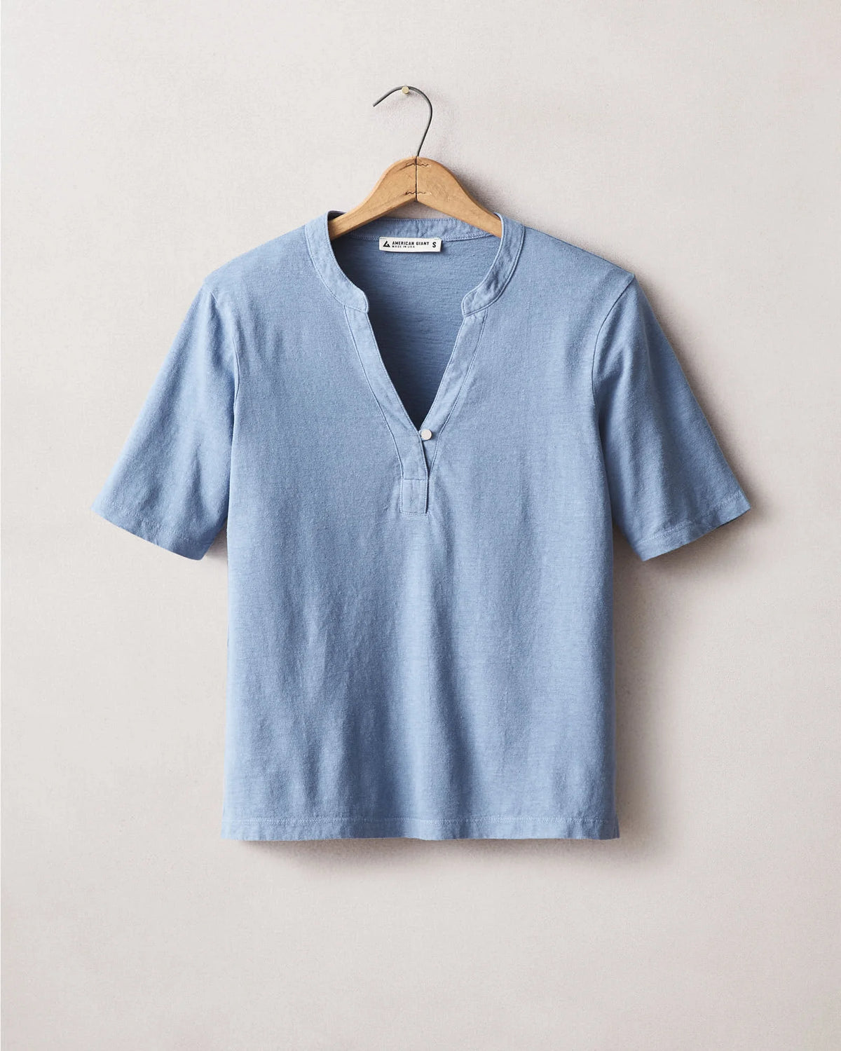 Women's Hemp V-Notch Tee - Colony Blue