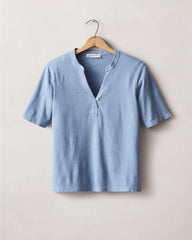 Women's Hemp V-Notch Tee - Colony Blue