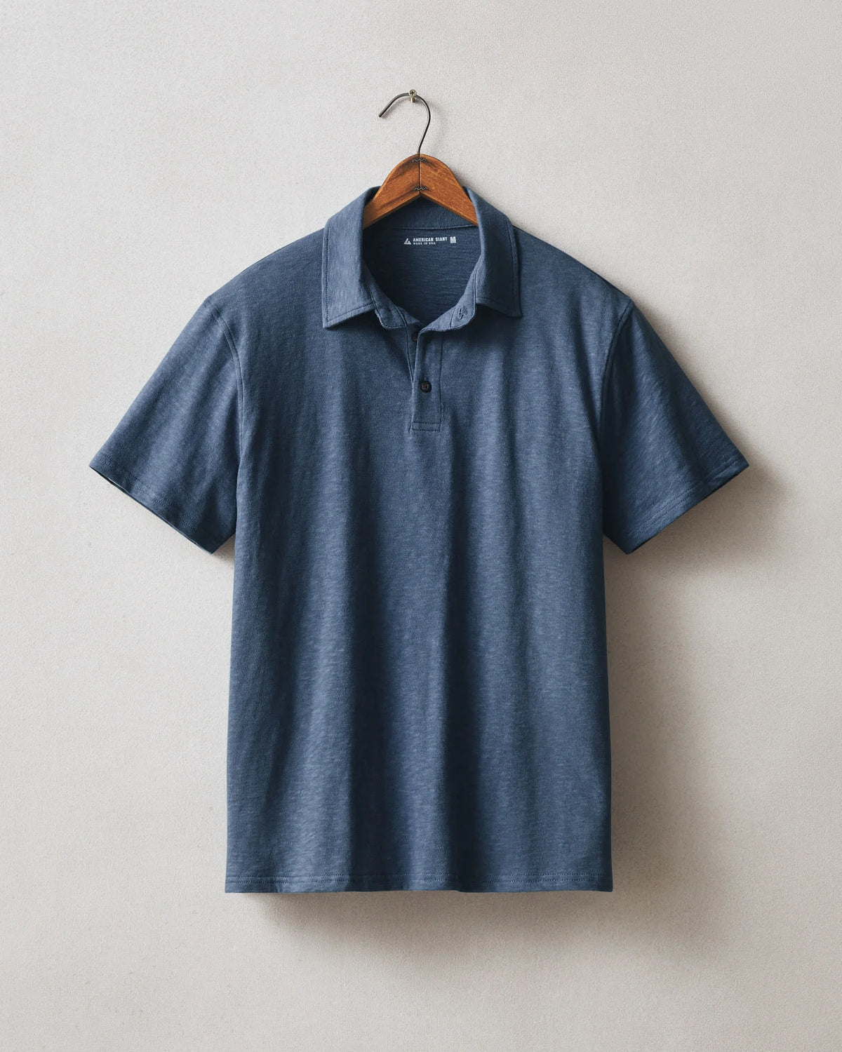 Men's Short Sleeve Premium Slub Polo - Naval Blue