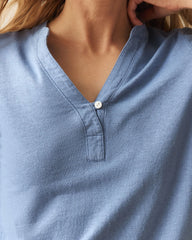 Women's Hemp V-Notch Tee - Colony Blue
